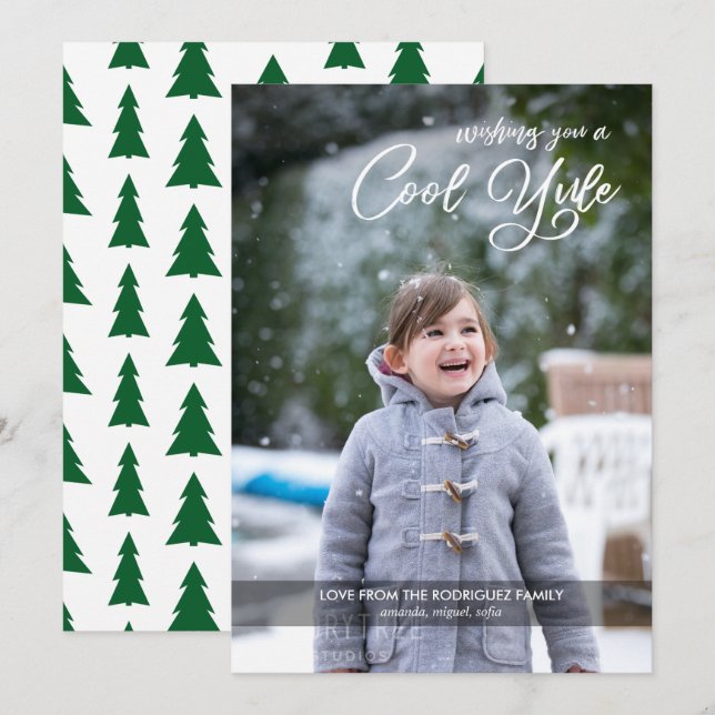 Cooles Weihnachten Skript Ihr Foto Grüne Bäume Wei (Vorne/Hinten)