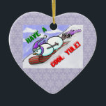 Cooles Weihnachten Snowman Ornament<br><div class="desc">Originelle Kunst von Houston Künstler Jolie E. Bonnette.</div>