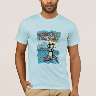 Cooles Weihnachten Tandem Surfen Hawaiianische Pin T-Shirt