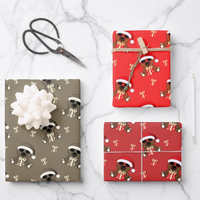 Cooles Weihnachtsgeschenk für den Weihnachtsmann Geschenkpapier Set (Vorderseite)