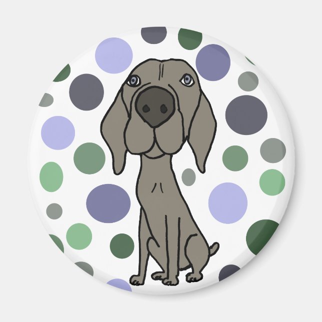 Cooles Weimaraner- und Circle-Muster Abstrakte Kun Magnet (Vorne)