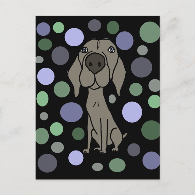 Cooles Weimaraner- und Circle-Muster Abstrakte Kun Postkarte (Vorderseite)