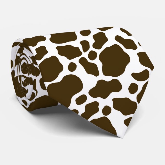 cooles weißes Kuhpappenmuster Krawatte (Gerollt)