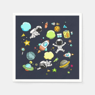 Cooles Weltraum-Thema - Astronauten u. Serviette