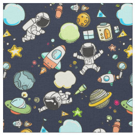 Cooles Weltraumthema - Astronauten und Raketenschi Stoff