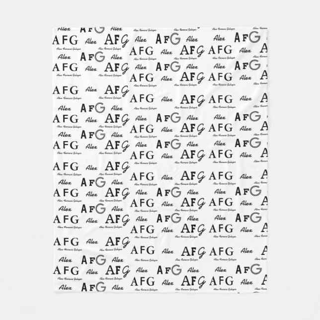 cooles Whiteblanket mit schwarzen Namen Fleecedecke (Vorderseite)