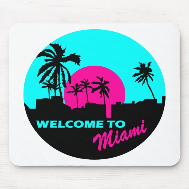 Cooles Willkommen zu Miami-Entwurf Mousepad (Vorne)