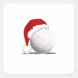 Cooles Xmas Golf Ball Fan Design Frohe Weihnachten Quadratischer Aufkleber