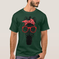 Cooles Zebra mit Bandana-Headband und Glas