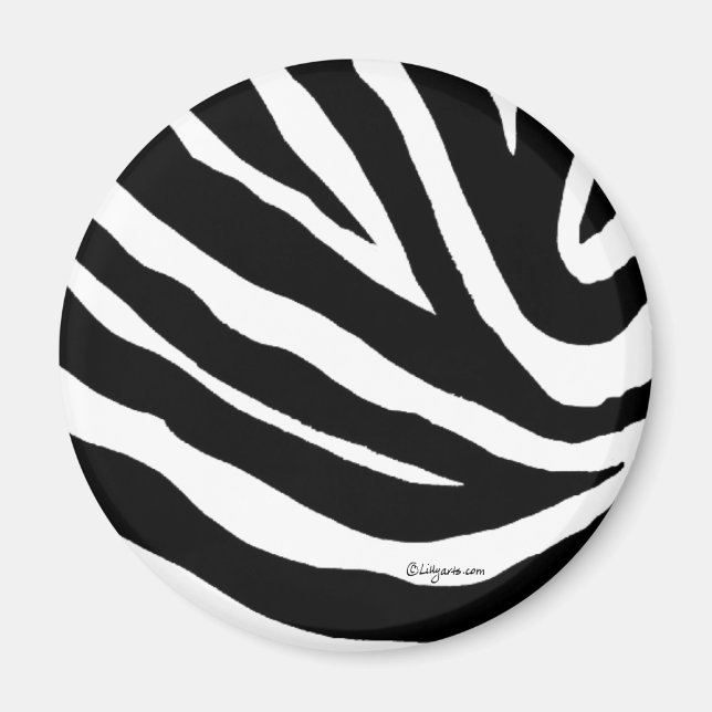 Cooles Zebra Stripes Round Magnet (Vorne)