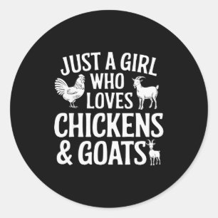 Cooles Ziegendesign für Mädchen Frauen Tierhaltung Runder Aufkleber