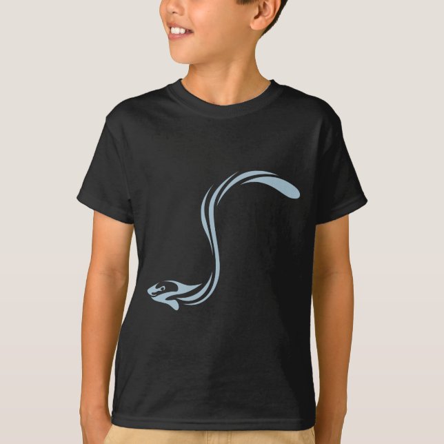 Cooles Zitteraal-Fisch-Ikonen-Logo T-Shirt (Vorderseite)