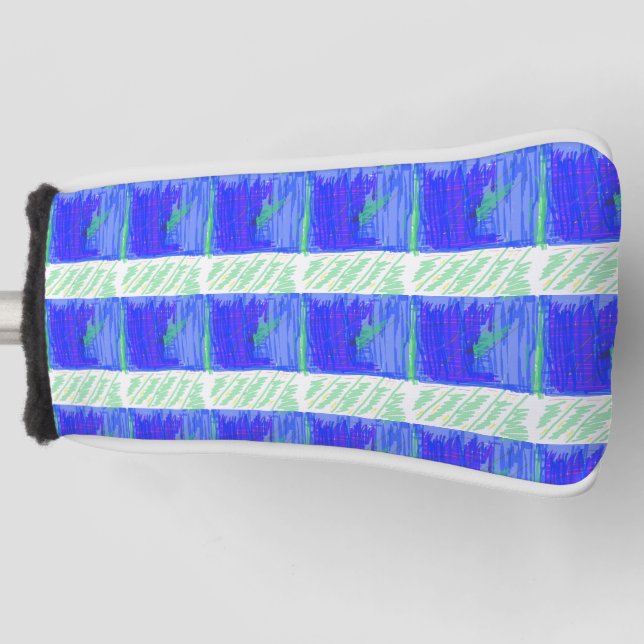 Coolest Blue Nautical Abstract  Golf Headcover (Vorderseite)