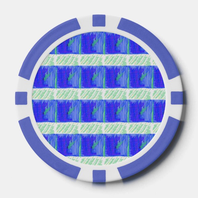 Coolest Blue Nautical Abstract  Pokerchips (Vorderseite)