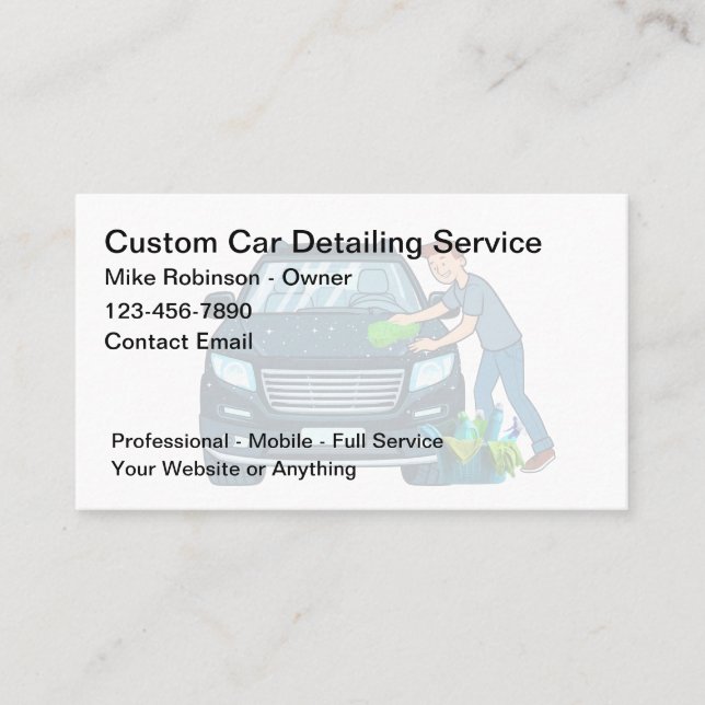 Coolest Car Wash Detailing Theme Business Cards Visitenkarte (Vorderseite)