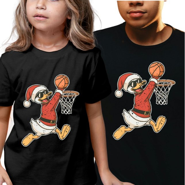 Coolest Christmas Sporty Duck Slam Dunk  Tri-Blend Shirt (Von Creator hochgeladen)