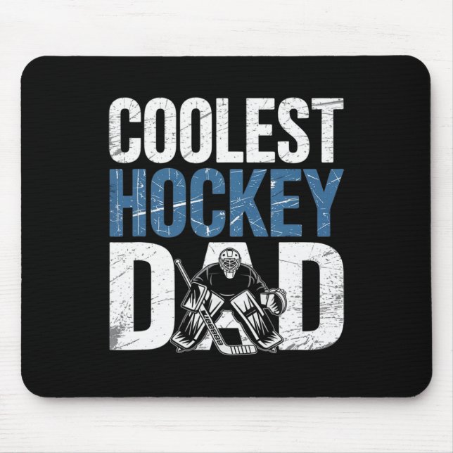 Coolest Hockey Dad Funny Sport Father Support Hock Mousepad (Vorne)