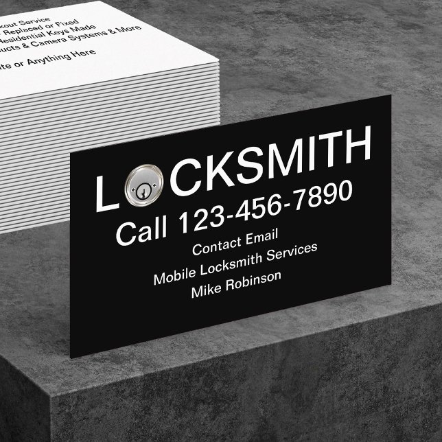 Coolest Locksmith Service Modern Business Cards Visitenkarte (Von Creator hochgeladen)