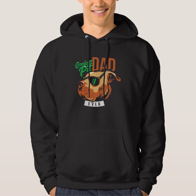 Coolest Pit Dad Ever Pitbull Wearing Sunglasses Hoodie (Vorderseite)