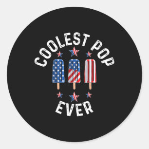 Coolest Pop Ever Eiscreme Amerika 4. Juli Runder Aufkleber