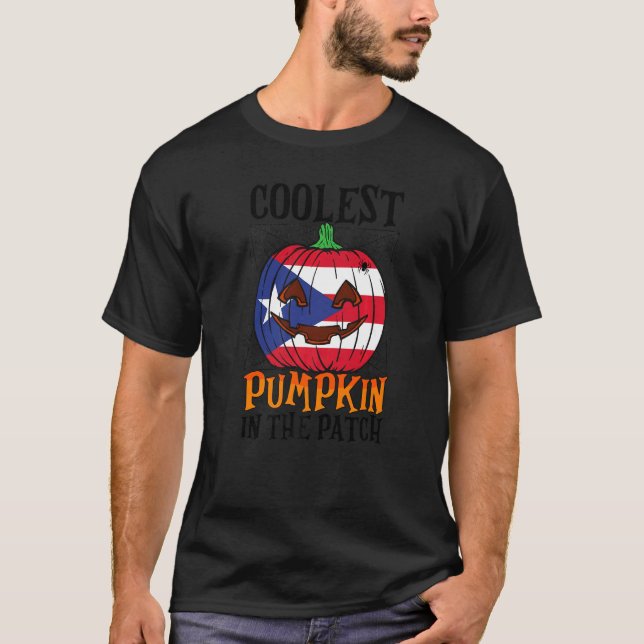 Coolest Pumpkin In The Patch Boricua Flag Jack Ou2 T-Shirt (Vorderseite)