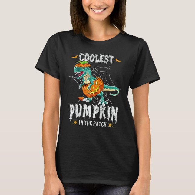 Coolest Pumpkin In The Patch Dinosaur Halloween Vi T-Shirt (Vorderseite)