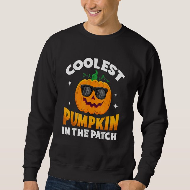 Coolest Pumpkin In The Patch Sunglasses Halloween  Sweatshirt (Vorderseite)