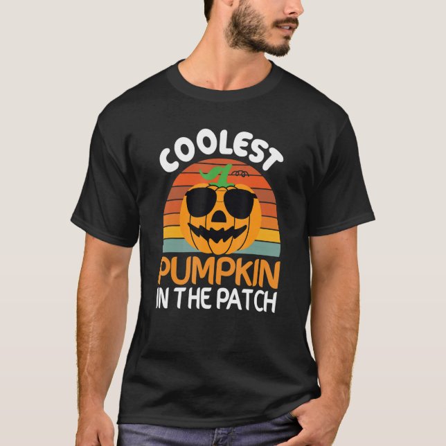 Coolest  Quote Pumpkin In The Patch Halloween Boys T-Shirt (Vorderseite)