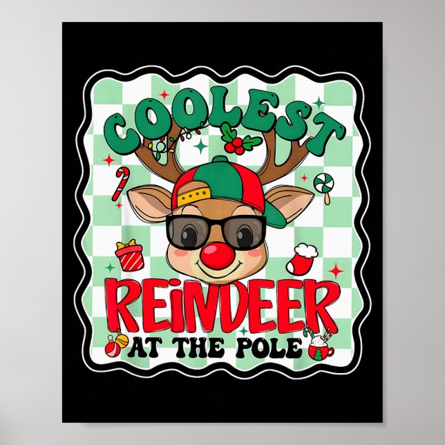 Coolest Reindeer At The Le Funny Christmas Matchin Poster (Vorne)