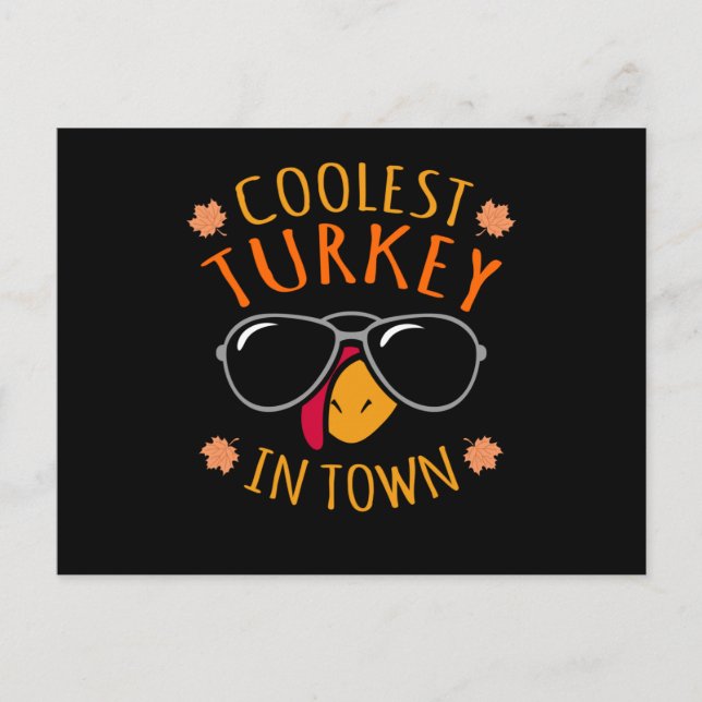 Coolest Turkey Funny Thanksgiving Family Men Women Postkarte (Vorderseite)