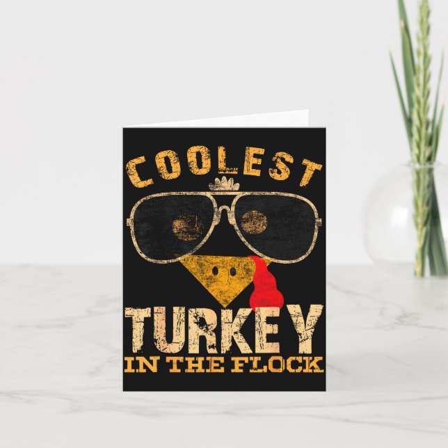 Coolest Turkey In Flock Thanksgiving Funny Turkey  Karte (Vorderseite)