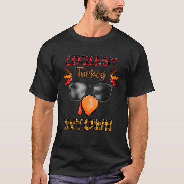 Coolest Turkey Intown Cool Turkey Thanksgiving Buf T-Shirt (Vorderseite)