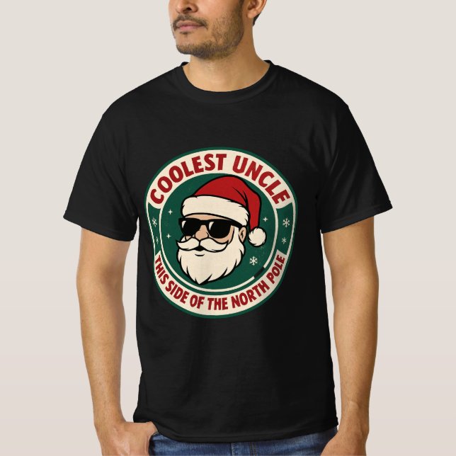 Coolest Uncle This Side of the North Pole | Retro  T-Shirt (Vorderseite)