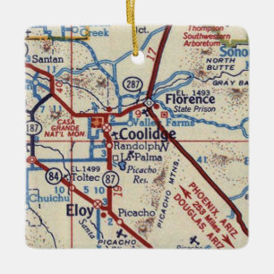 Coolidge Arizona Vintage Karte Keramikornament