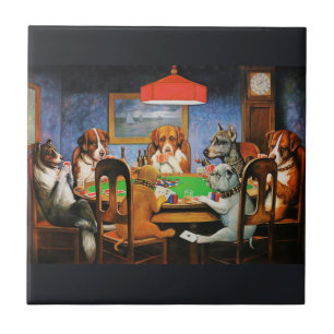 Coolidge Classic Vintage Hund Poker Spiel Kunst Fliese