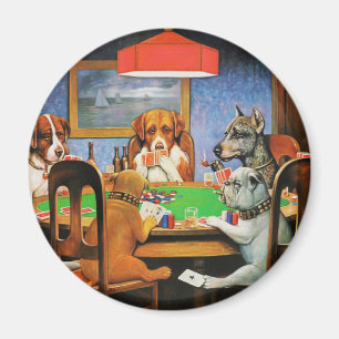 Coolidge Classic Vintage Hund Poker Spiel Kunst Magnet