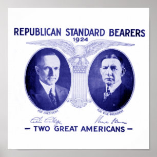 Coolidge-Dawes 1924 Gerahmtes Poster