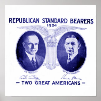 Coolidge-Dawes 1924 Gerahmtes Poster