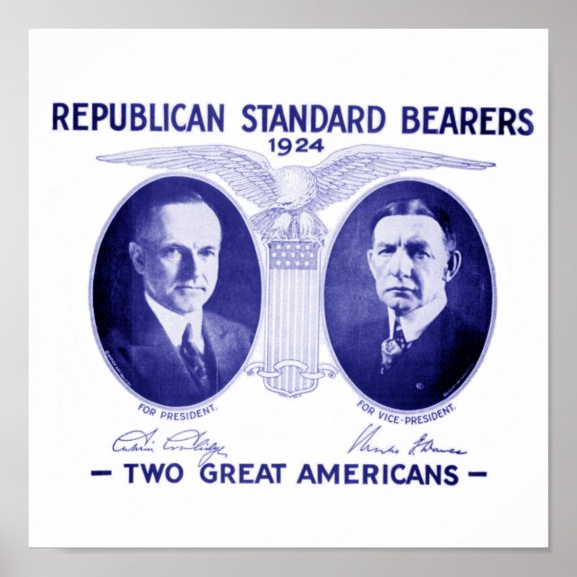 Coolidge-Dawes 1924 Gerahmtes Poster (Vorne)