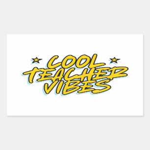 COOLLEHRER-VIBES LEHRERTAG-GESCHENK RECHTECKIGER AUFKLEBER
