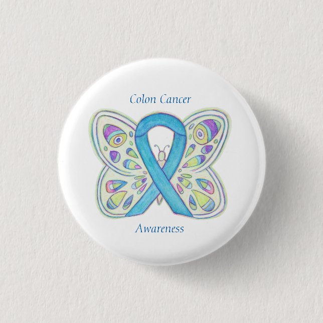 Coolon Cancer Butterfly-Button Button (Vorderseite)