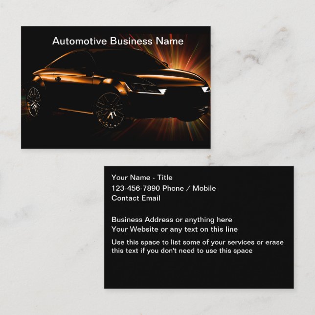 Coolste Automotive Detection Service Visitenkarten Visitenkarte (Vorne/Hinten)