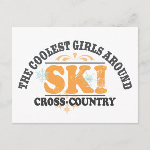 Coolste Girls XC Ski Postkarte