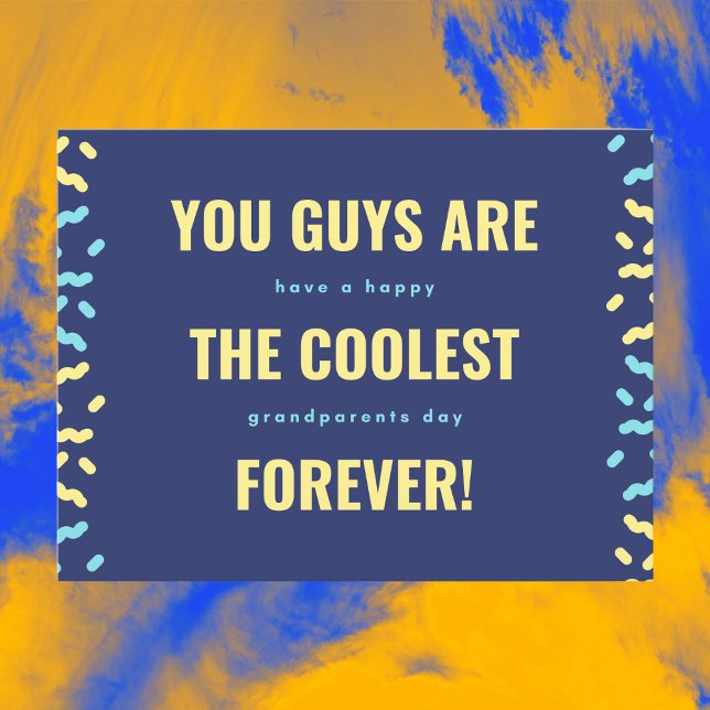 Coolste Großeltern für Navy und Gelb Postkarte (Von Creator hochgeladen)