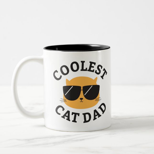 Coolste Katzen-Vater-Kaffee-Tasse Zweifarbige Tasse (Links)