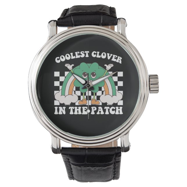 Coolste Klee am Pflaster St Patrick's Day Armbanduhr (Vorderseite)