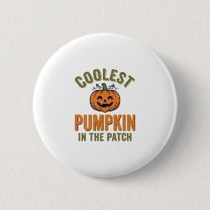 Coolste Kürbis auf dem Beet Vintage-Halloween-Deko Button