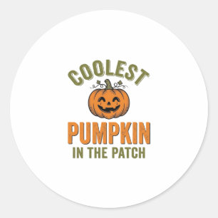 Coolste Kürbis auf dem Beet Vintage-Halloween-Deko Runder Aufkleber
