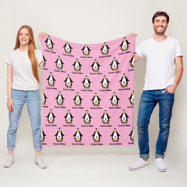 Coolste-Mama-Pinguin-Familiendesign Fleecedecke (Beispiel)