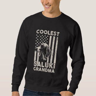 Coolste Saluki Oma Vintage amerikanische Flagge Fl Sweatshirt